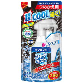 <p>アイスノン シャツミスト</p><p>エキストラミントの香り 大容量</p><p>つめかえ用 ２８０ｍＬ</p>