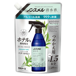 <p>ノンスメル清水香</p><p>ホワイトティーフレッシュの香り</p><p>つめかえパウチ６００ｍＬ</p>